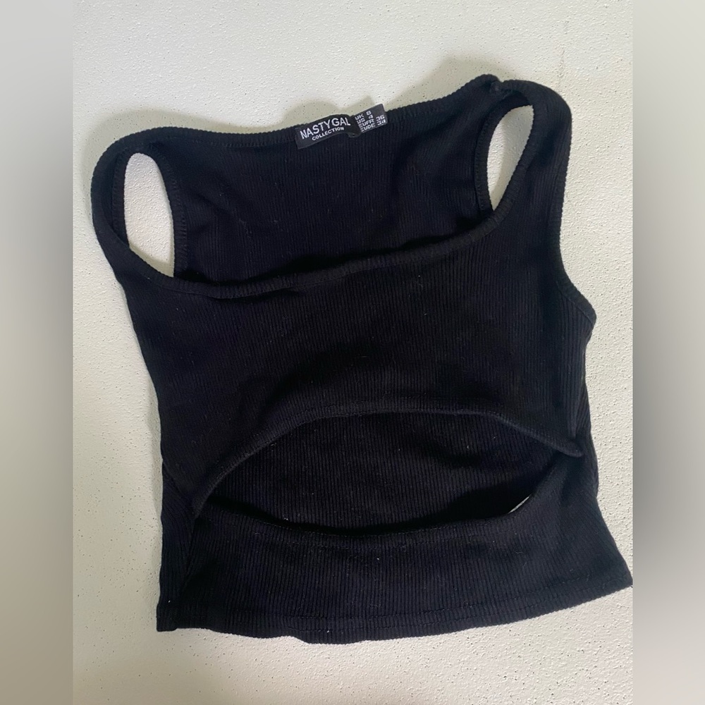 black cutout tank top